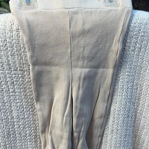 Fashion Nova Cream Ribbed Pants